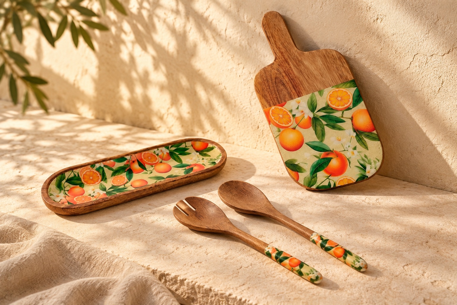 AI-generated lifestyle image of the orange collection
