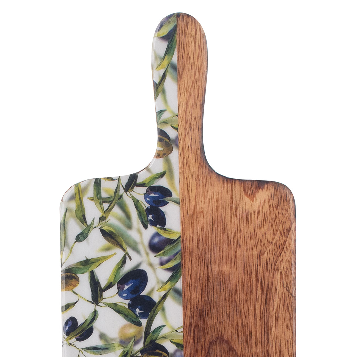 Oval mango wood board with olive motif, 49 cm - Image 3