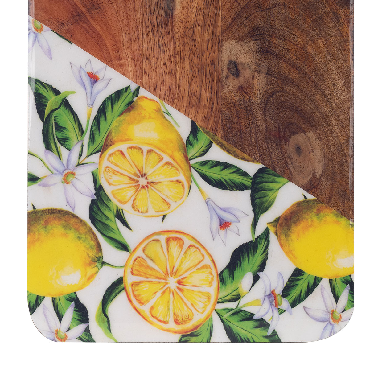 Mango wood board with lemon motif, 35 × 19 cm - Image 4