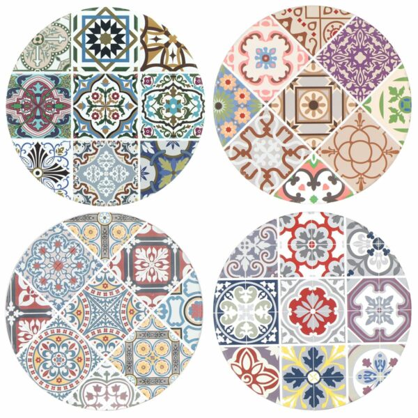 Ceramic tile-pattern trivet, 20 cm – 18992
