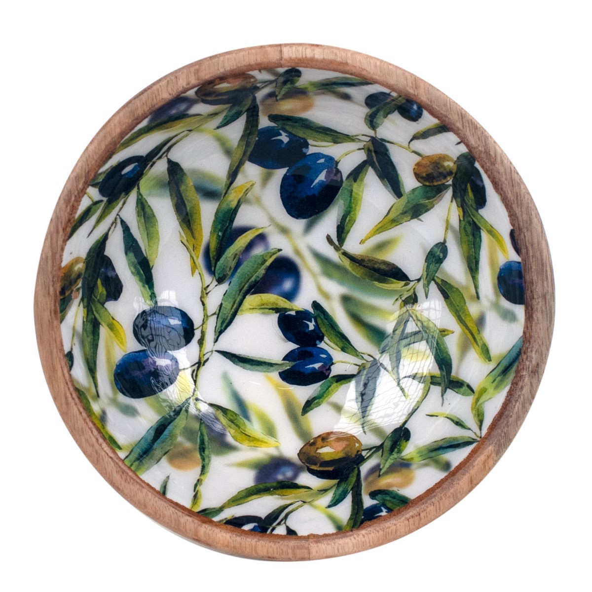 Mango wood bowl with olive motif, 20 cm - Image 3