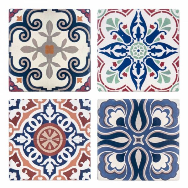Ceramic tile-pattern coaster, 11 cm – 26331