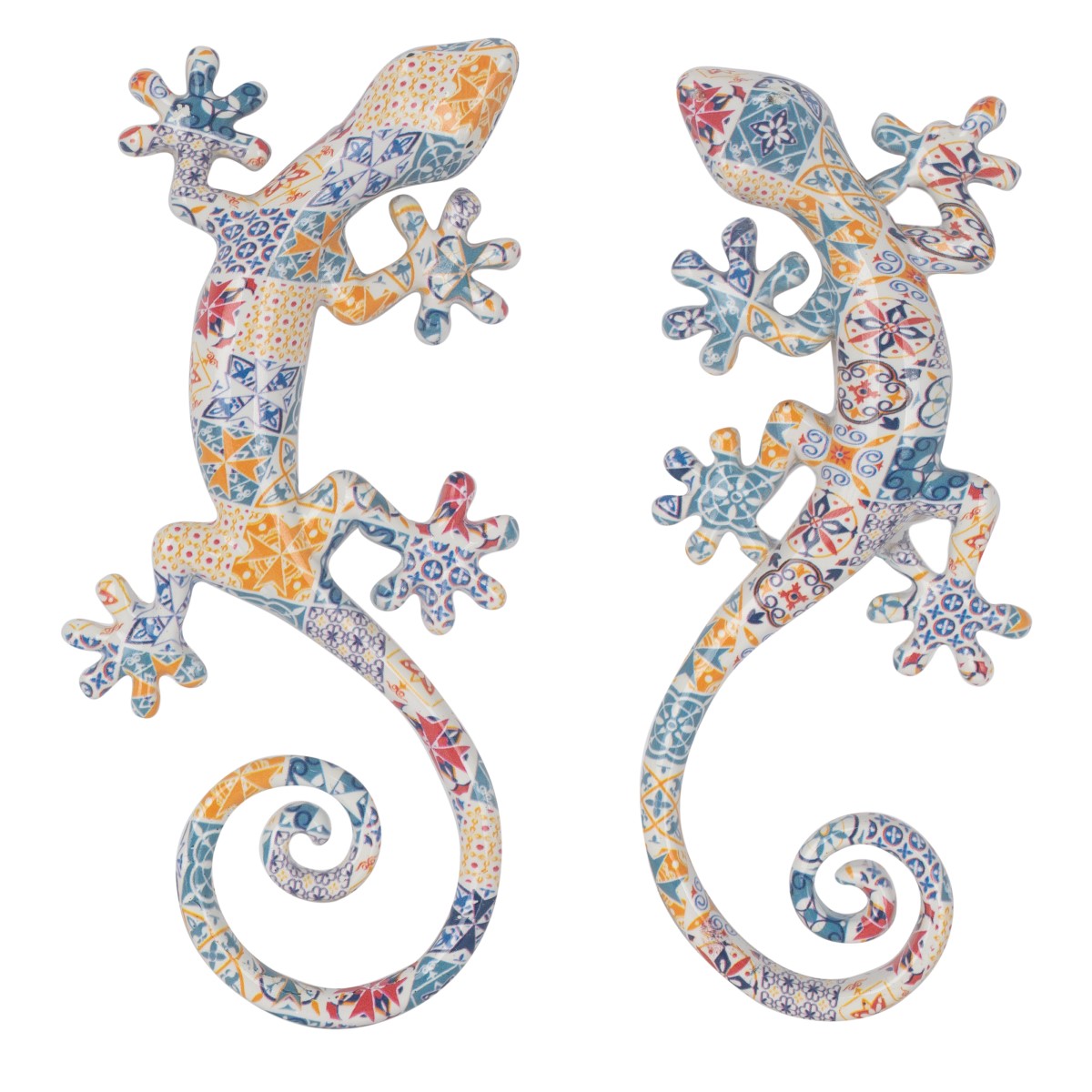 Synthetic resin lizard with tile pattern – 16 cm