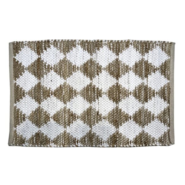 Handmade cotton and jute rug, 85 × 50 cm