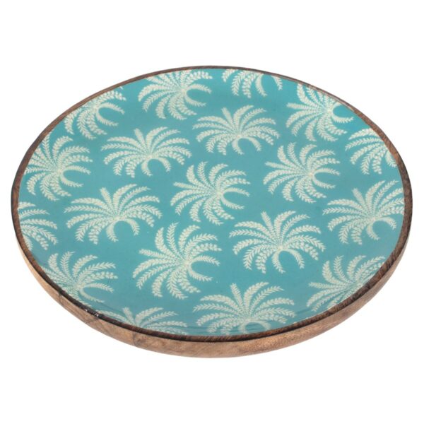 Decorative plate with palm motif, 22 × 22 cm