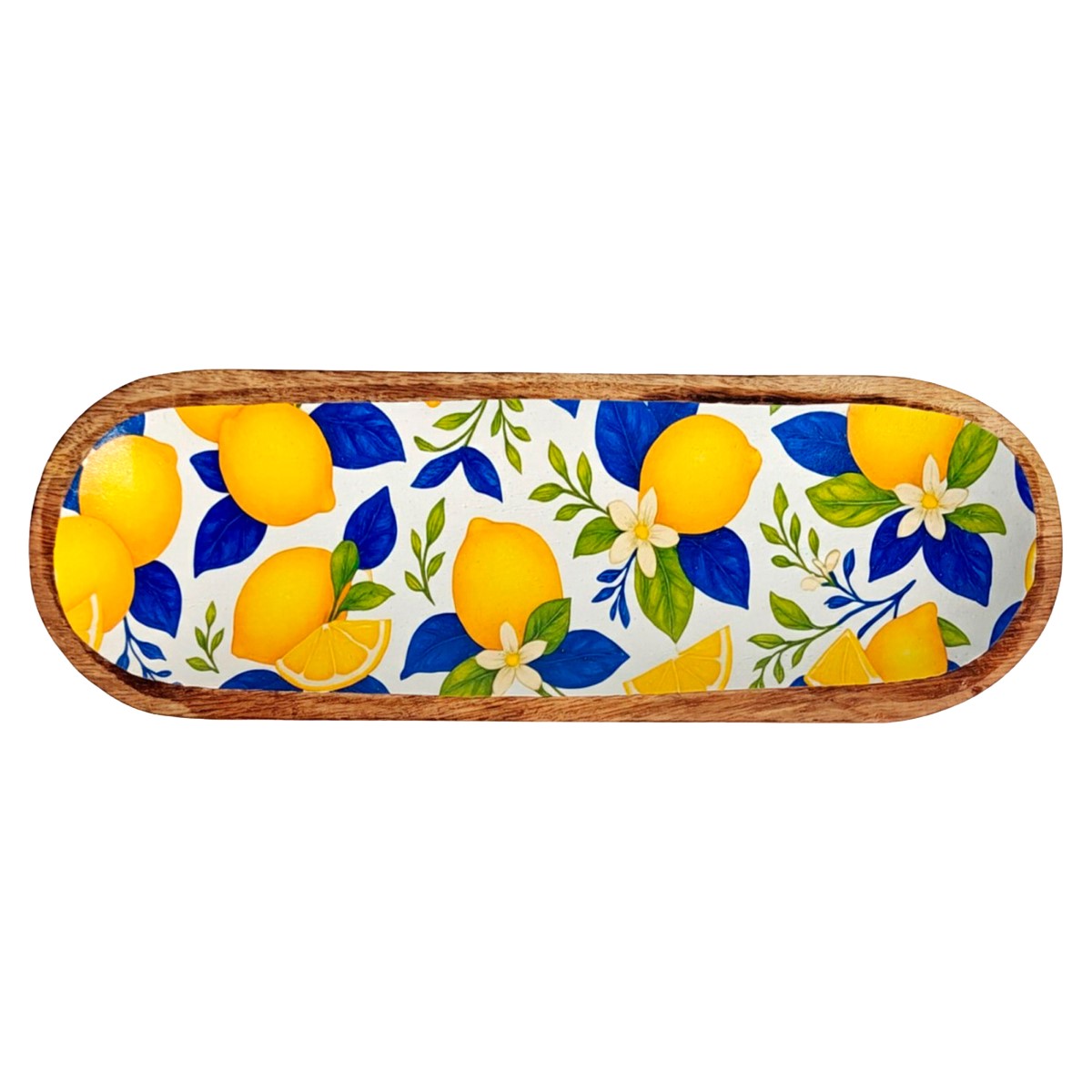 Wood and resin dish with lemon motif, 29.50 × 10 cm - Image 3