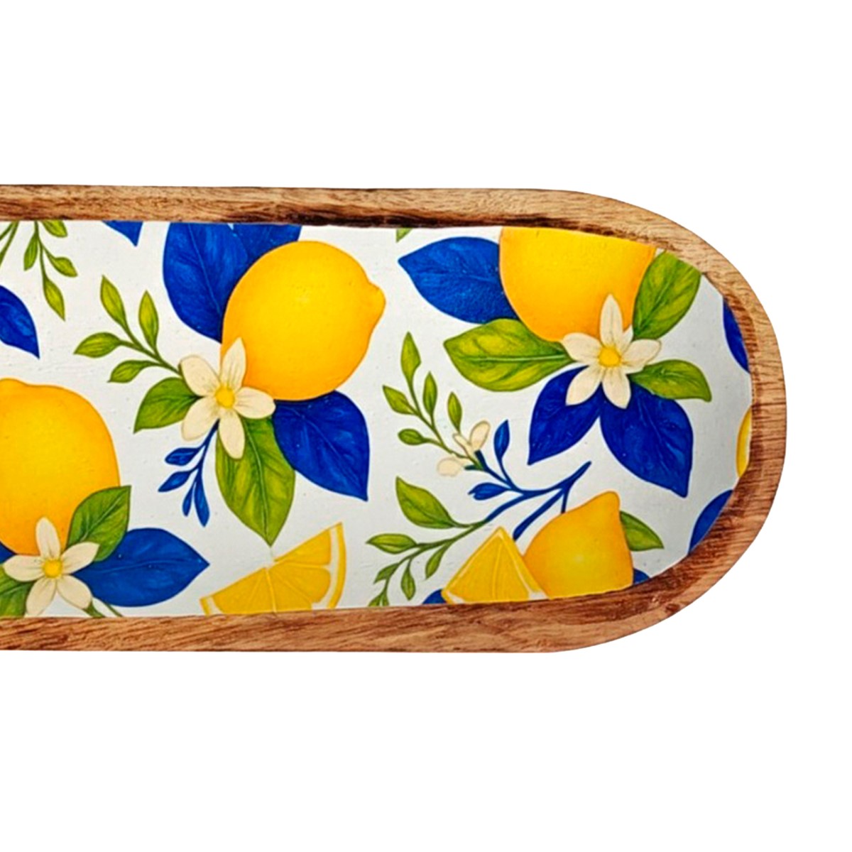 Wood and resin dish with lemon motif, 29.50 × 10 cm - Image 4