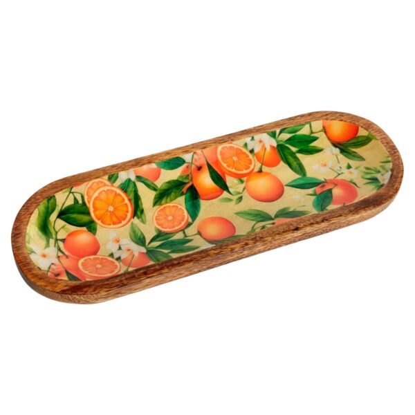 Dish with orange motif, 29.50 × 10 cm