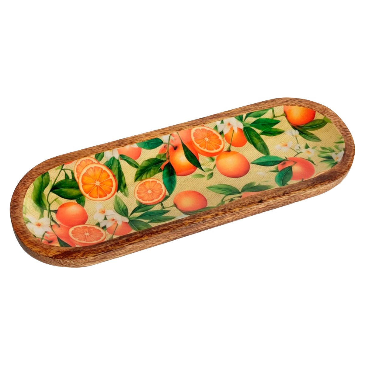 Dish with orange motif, 29.50 × 10 cm